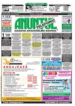 Publică anunț de mediu în ziarul Anuntul Telefonic din județul Ilfov